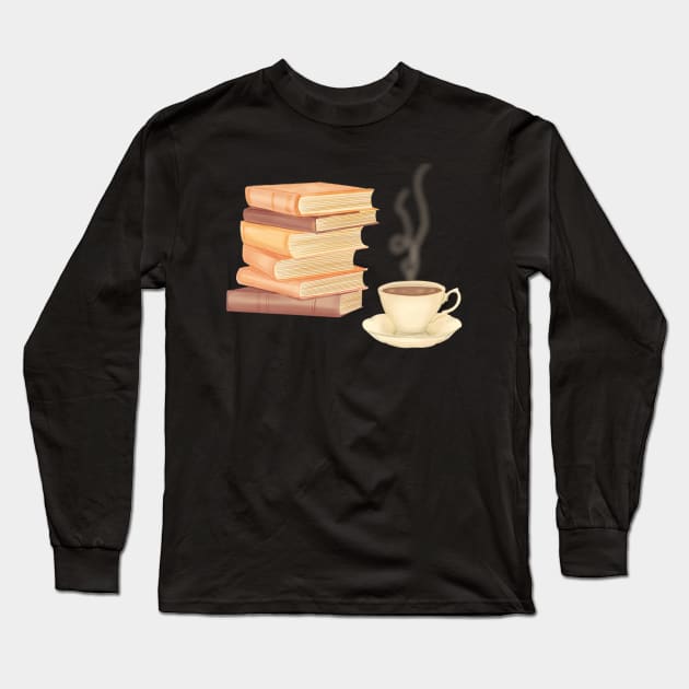 Books and Tea Long Sleeve T-Shirt by rachelleybell